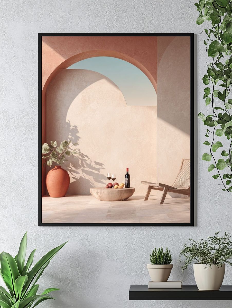 Mediterranean Terrace Still Life Print. — room view 4