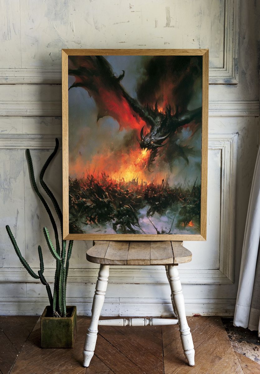 Dragon Firestorm — Fantasy Print. room preview