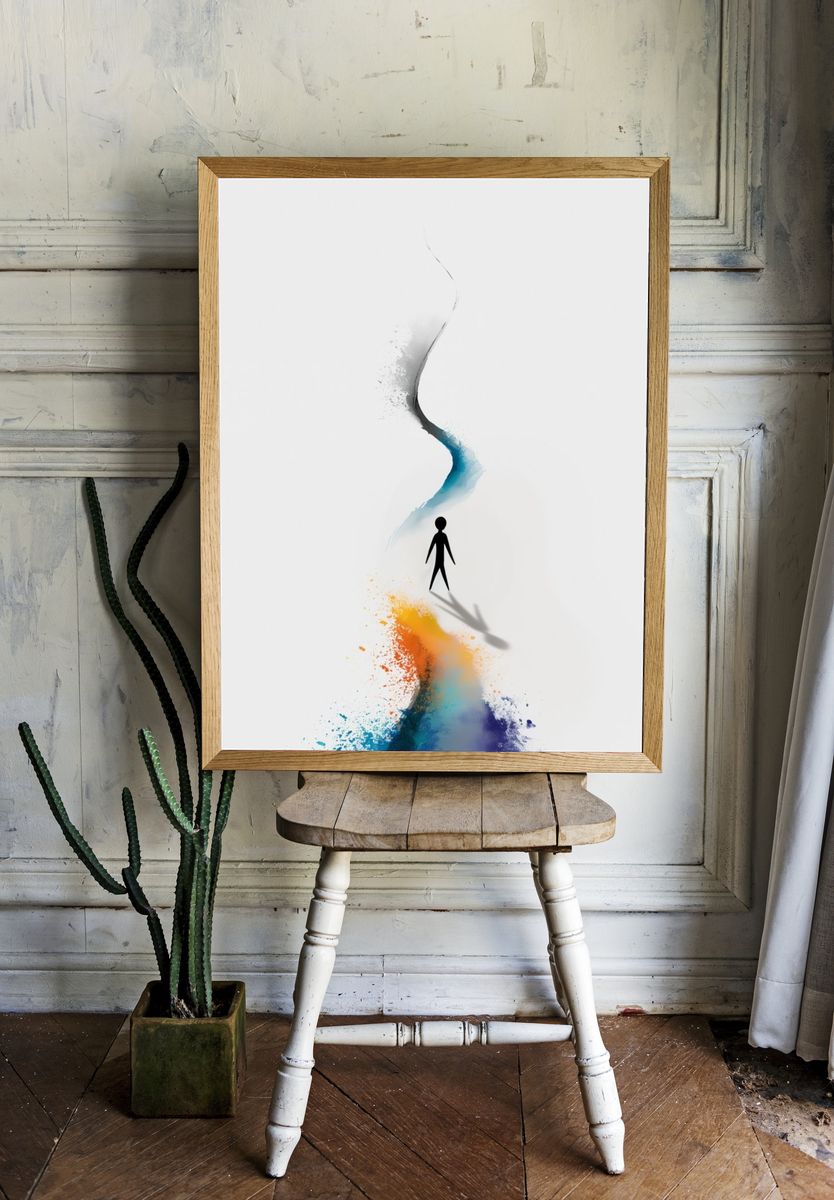 Abstract Figure in Color Flow Poster. room preview