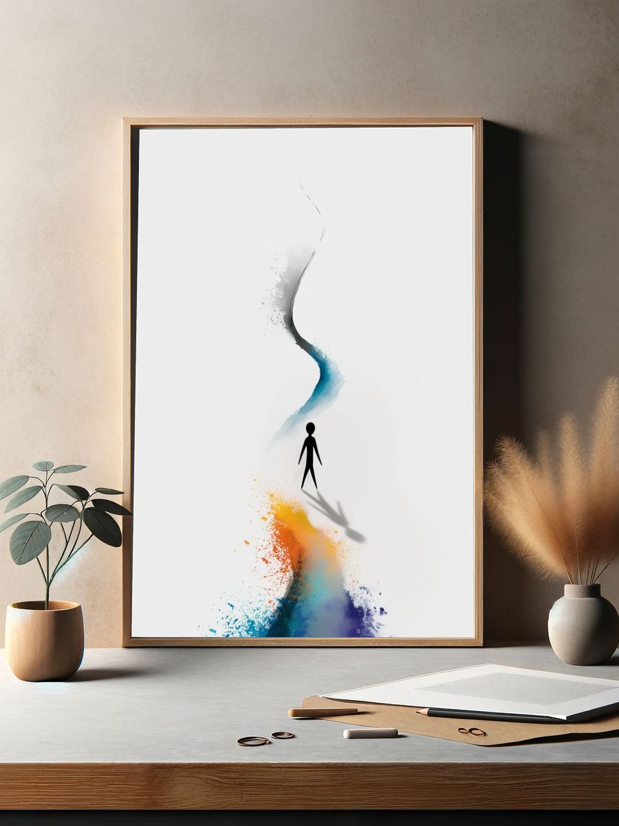 Abstract Figure in Color Flow Poster. — room view 2