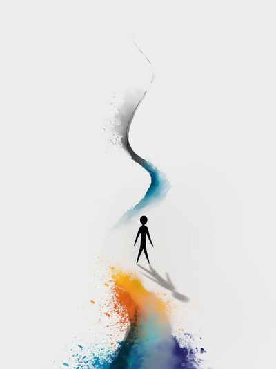 Abstract Figure in Color Flow Poster.