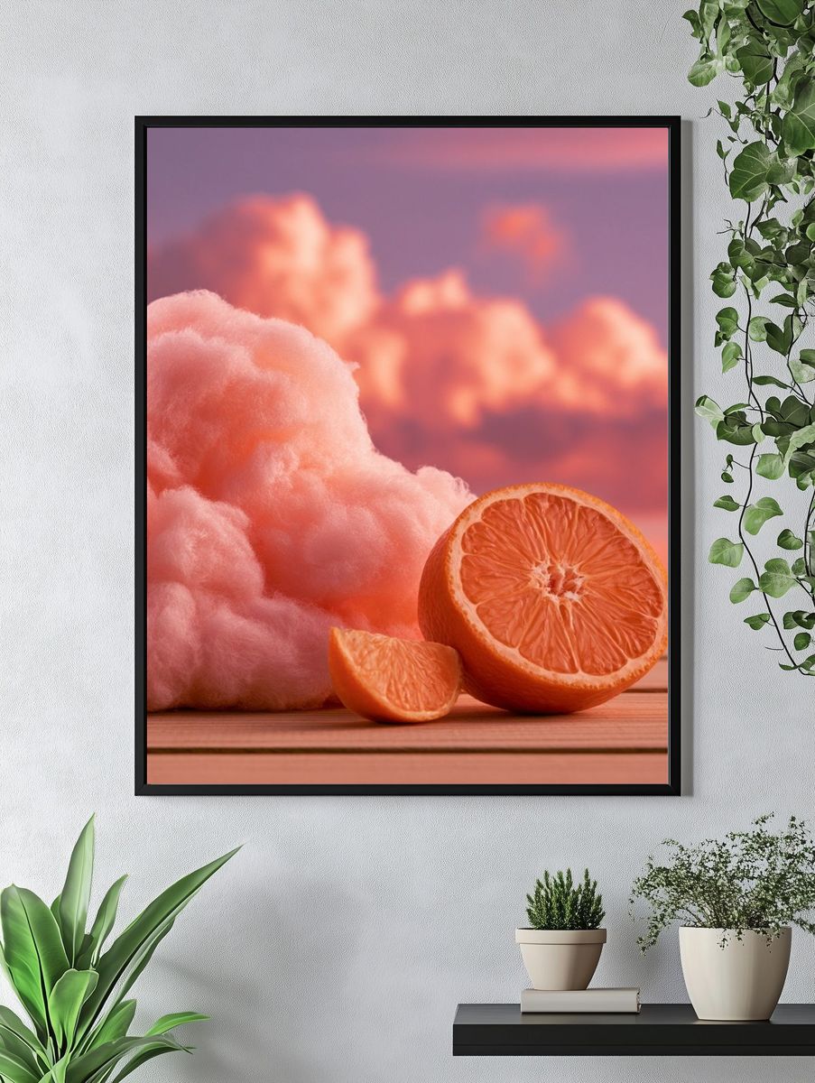 Cotton Candy Orange Still Life Poster. — room view 4
