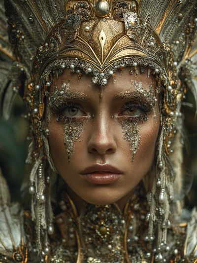 Gilded Feather Portrait Print.