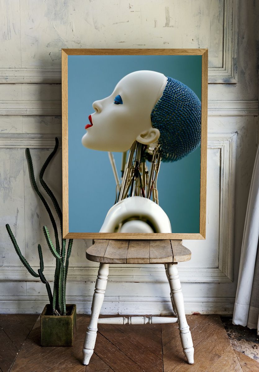 Cybernetic Doll Portrait Print. — room view 1