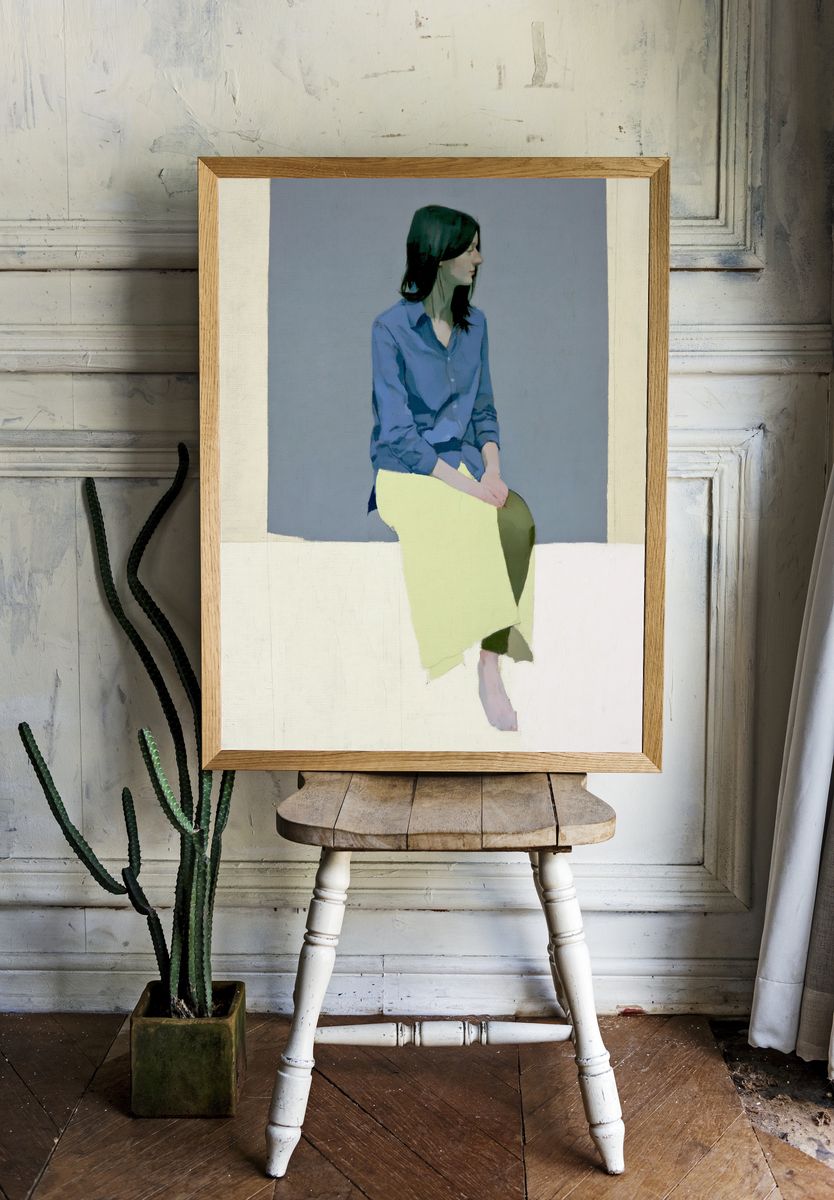 Seated Woman Portrait Print. — room view 1
