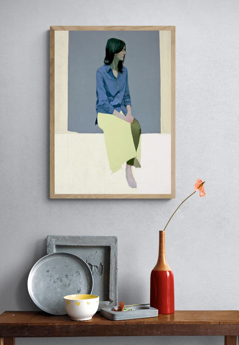 Seated Woman Portrait Print. — room view 3