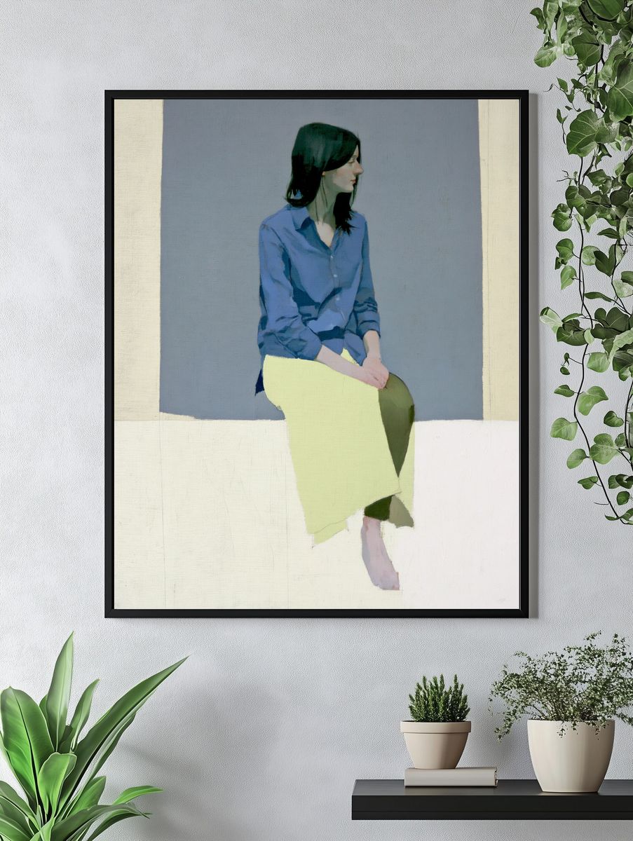Seated Woman Portrait Print. — room view 4