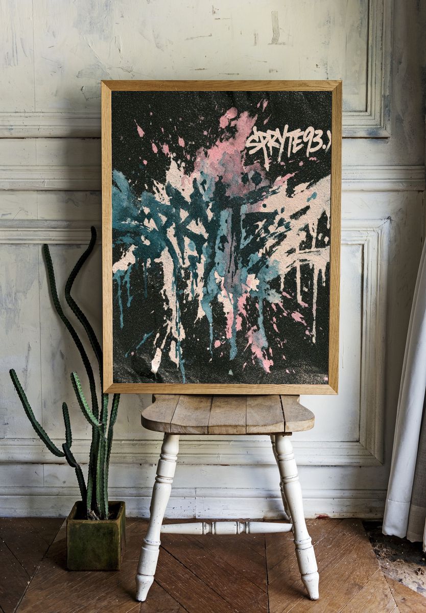 Graffiti Splash Abstract Print. room preview