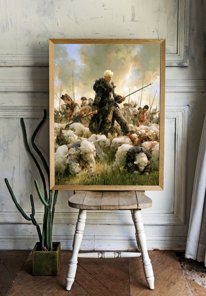 Shepherd in the Meadow Fine-Art Print. room preview