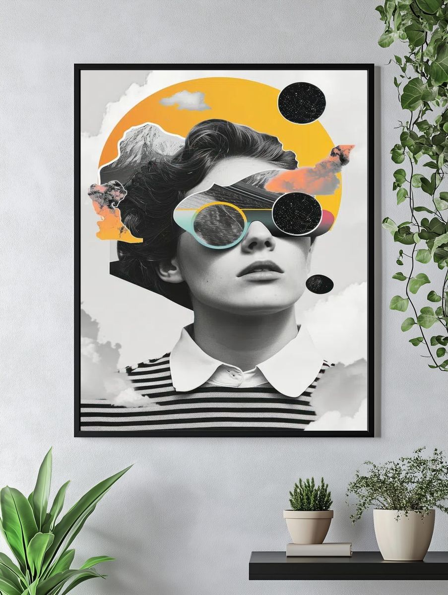 Surreal Woman Collage Poster. — room view 4