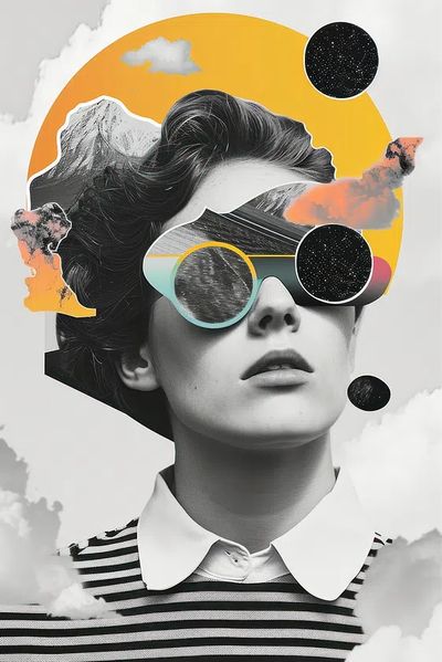 Surreal Woman Collage Poster. poster