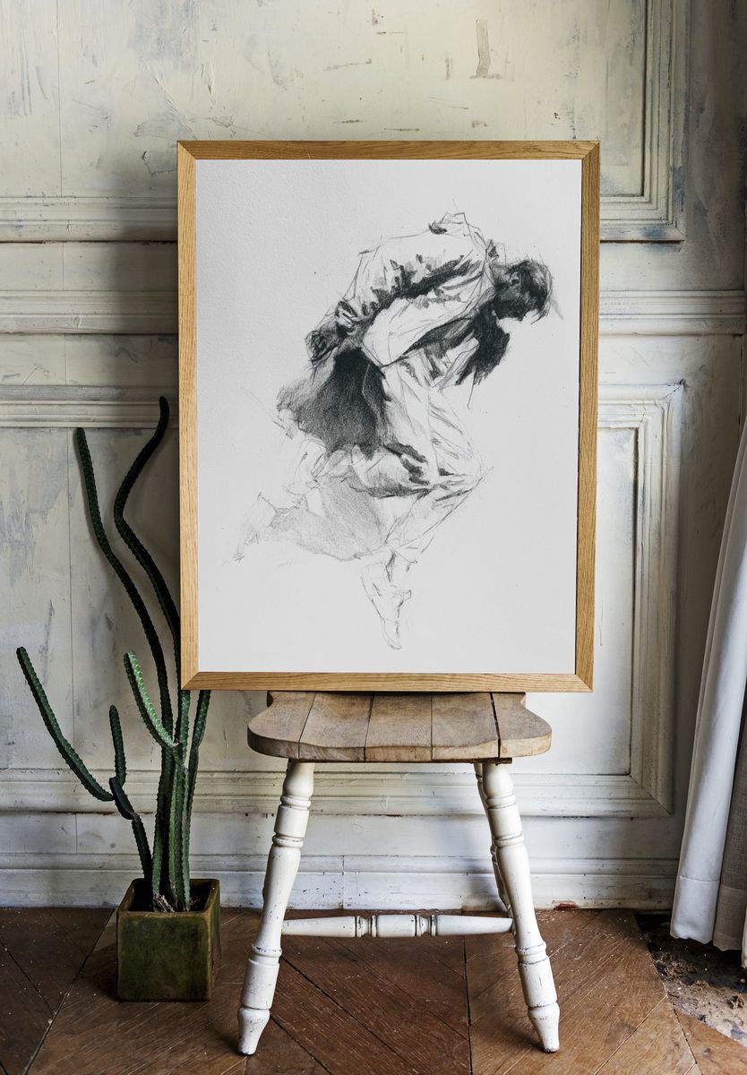 Contemporary Figure Sketch Poster. room preview