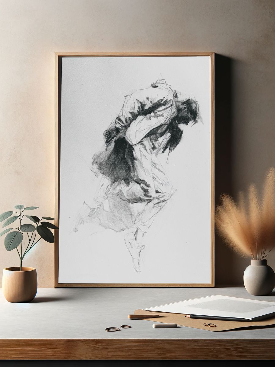 Contemporary Figure Sketch Poster. — room view 2