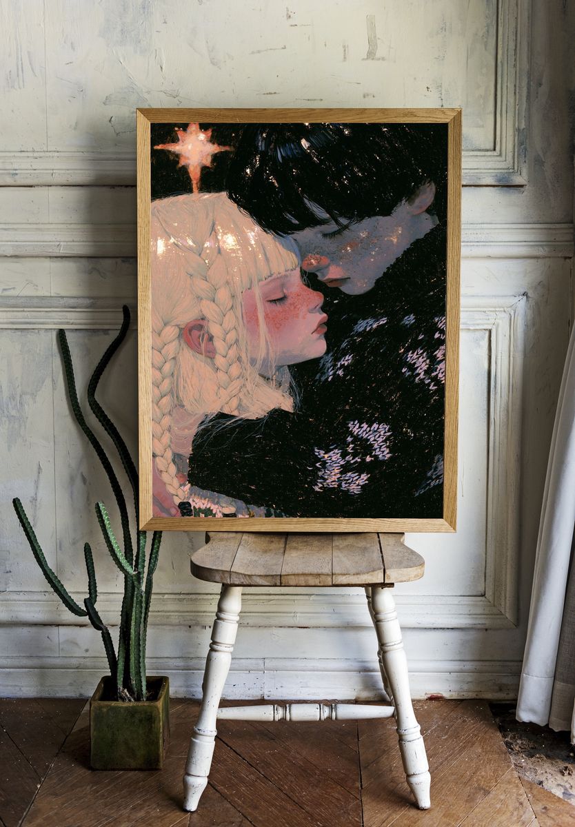 Moonlit Embrace Fine-Art Print. — room view 1