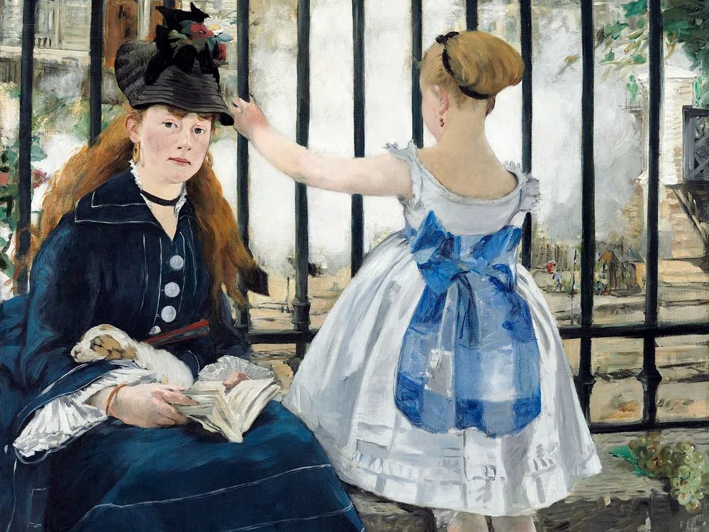 Railway (1873) painting high resolution. poster detail