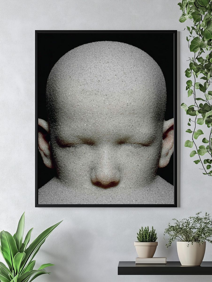 Surreal Bald Portrait Print. — room view 4