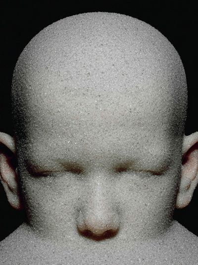 Surreal Bald Portrait Print. poster