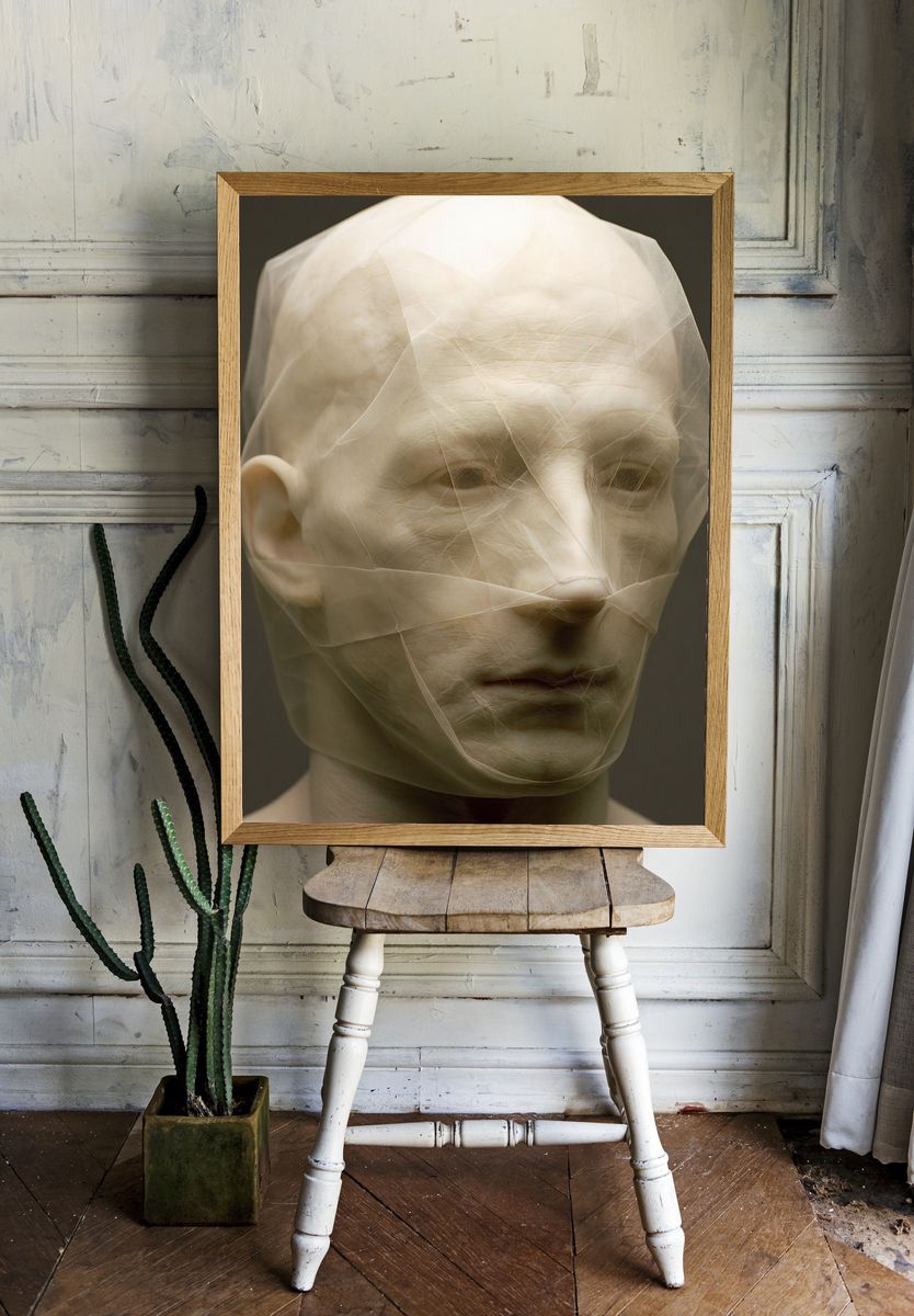 Wrapped Face Portrait Print. room preview