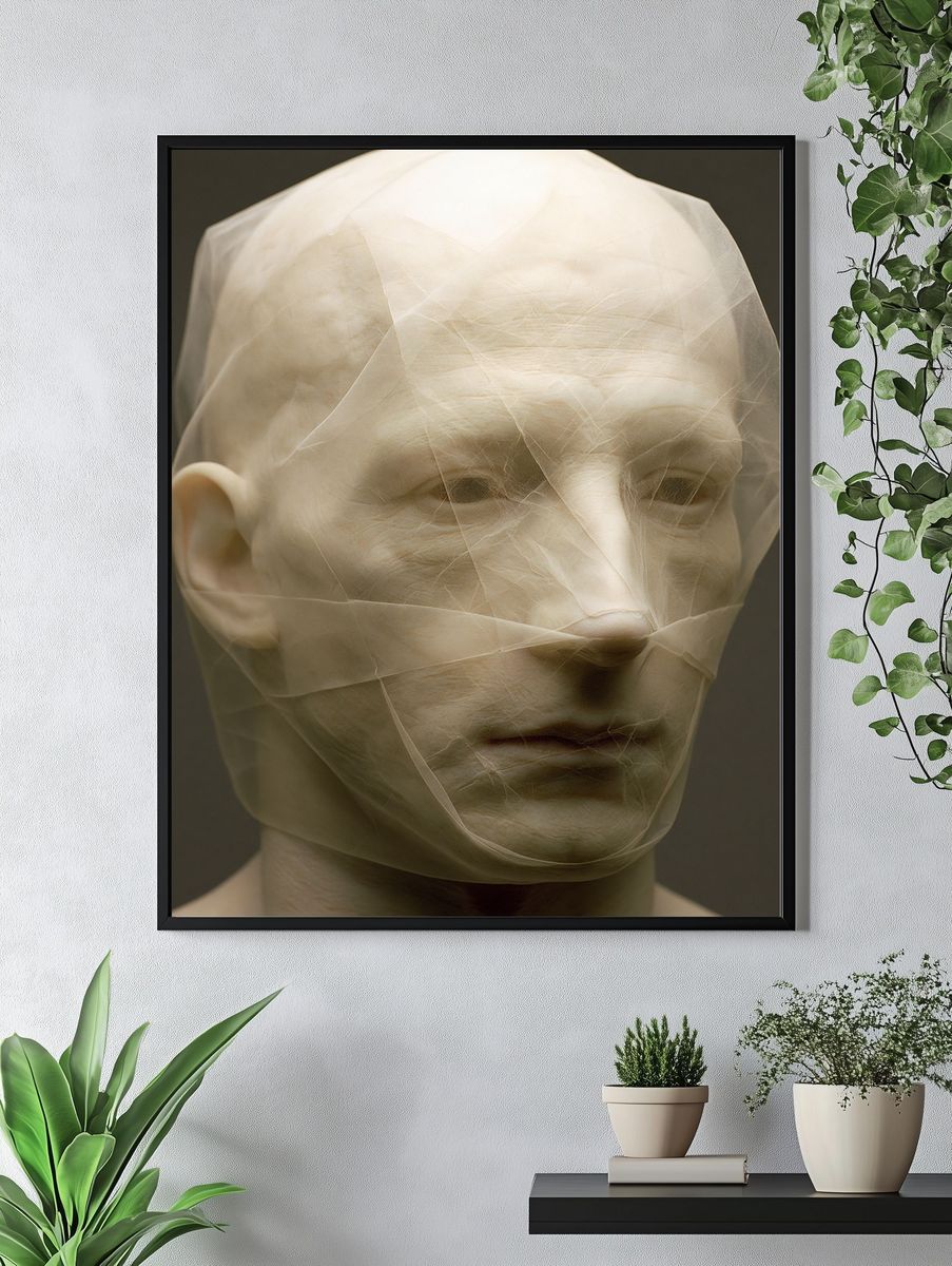 Wrapped Face Portrait Print. — room view 4