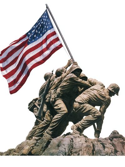 Iwo Jima Flag Raising Poster.