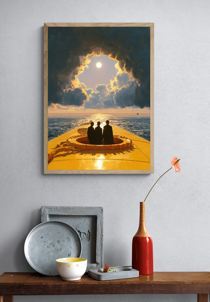 Surreal Ocean Voyage Poster. — room view 3