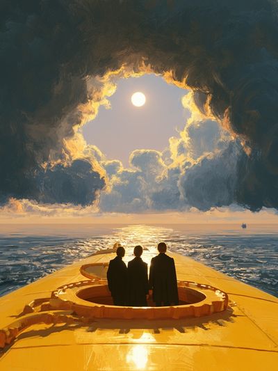 Surreal Ocean Voyage Poster.