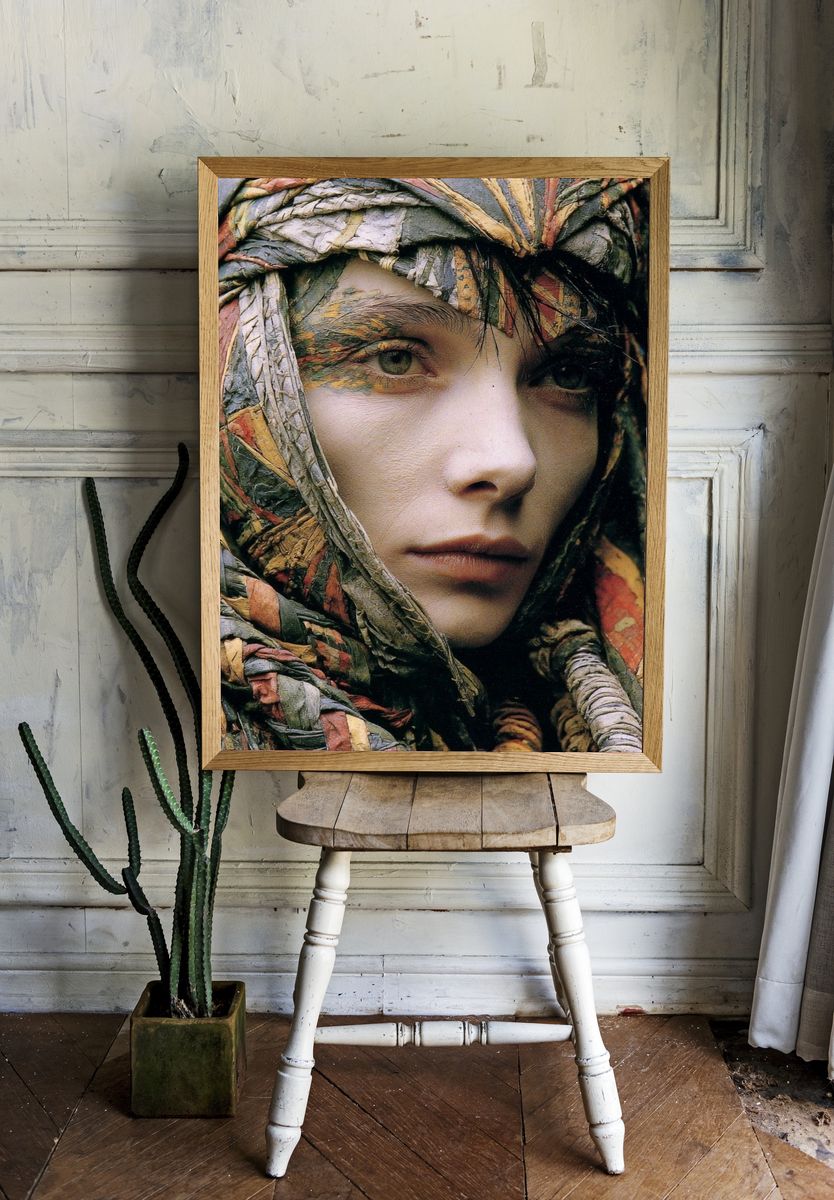 Textured Portrait Fine-Art Print. room preview