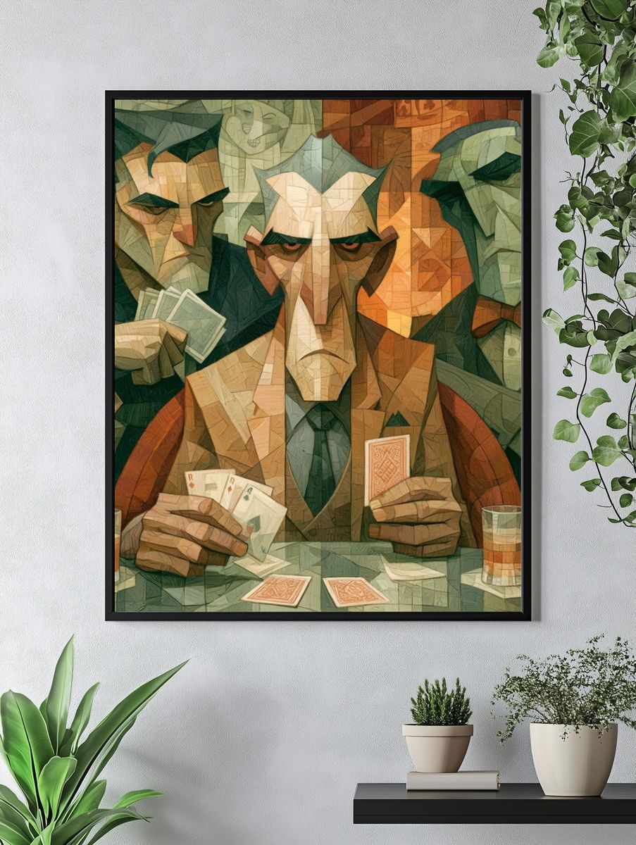 Poker Night Cubist Poster. — room view 4