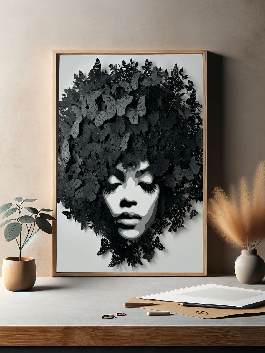 Butterfly Portrait Contemporary Print. — room view 2