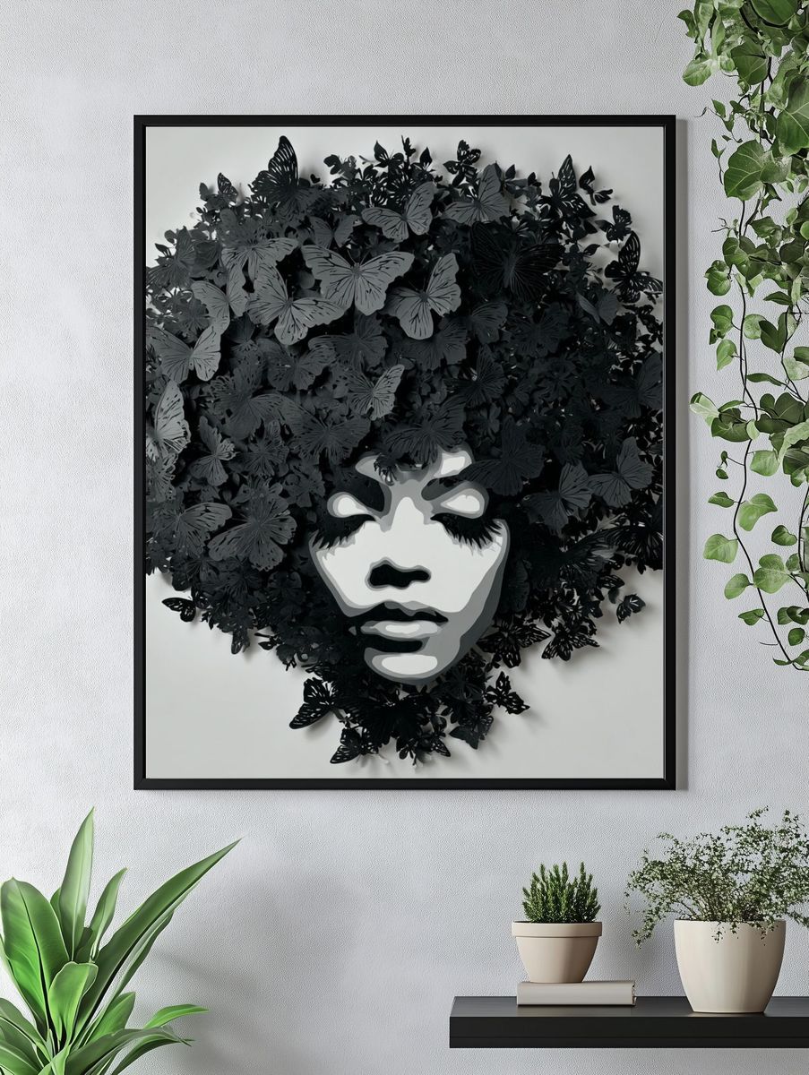 Butterfly Portrait Contemporary Print. — room view 4