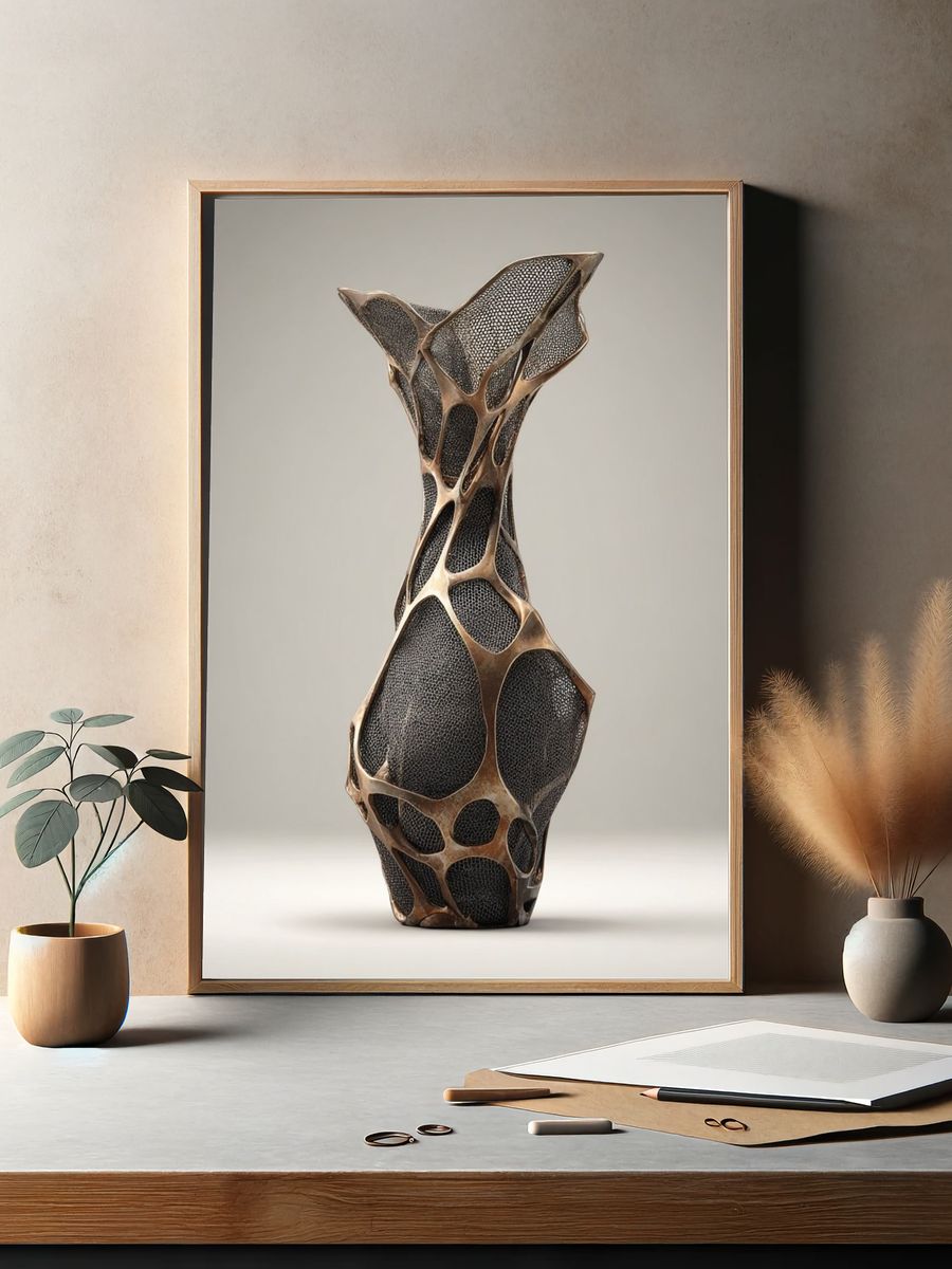 Organic Sculptural Vase Print. — room view 2
