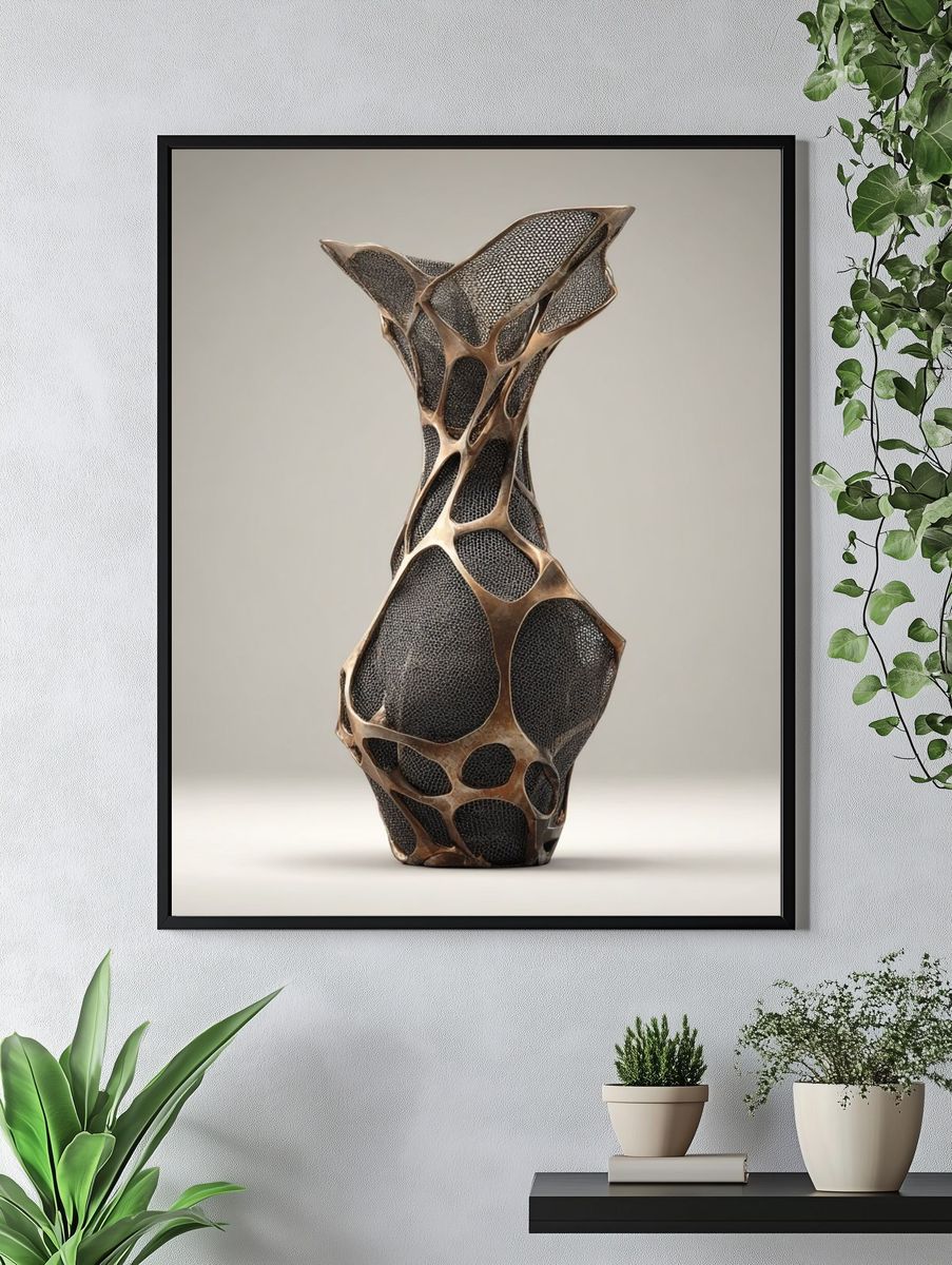 Organic Sculptural Vase Print. — room view 4