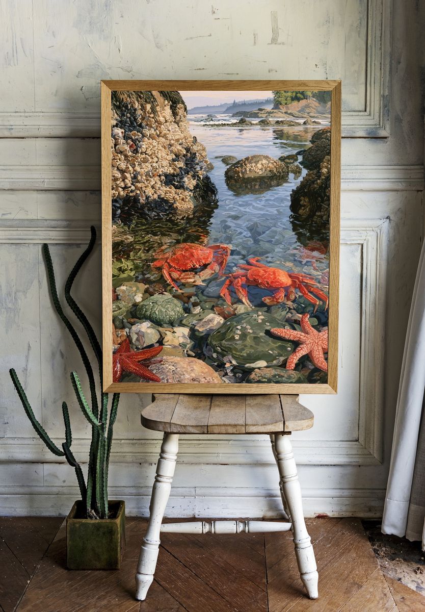 Tidepool Crabs — Fine-Art Print. room preview