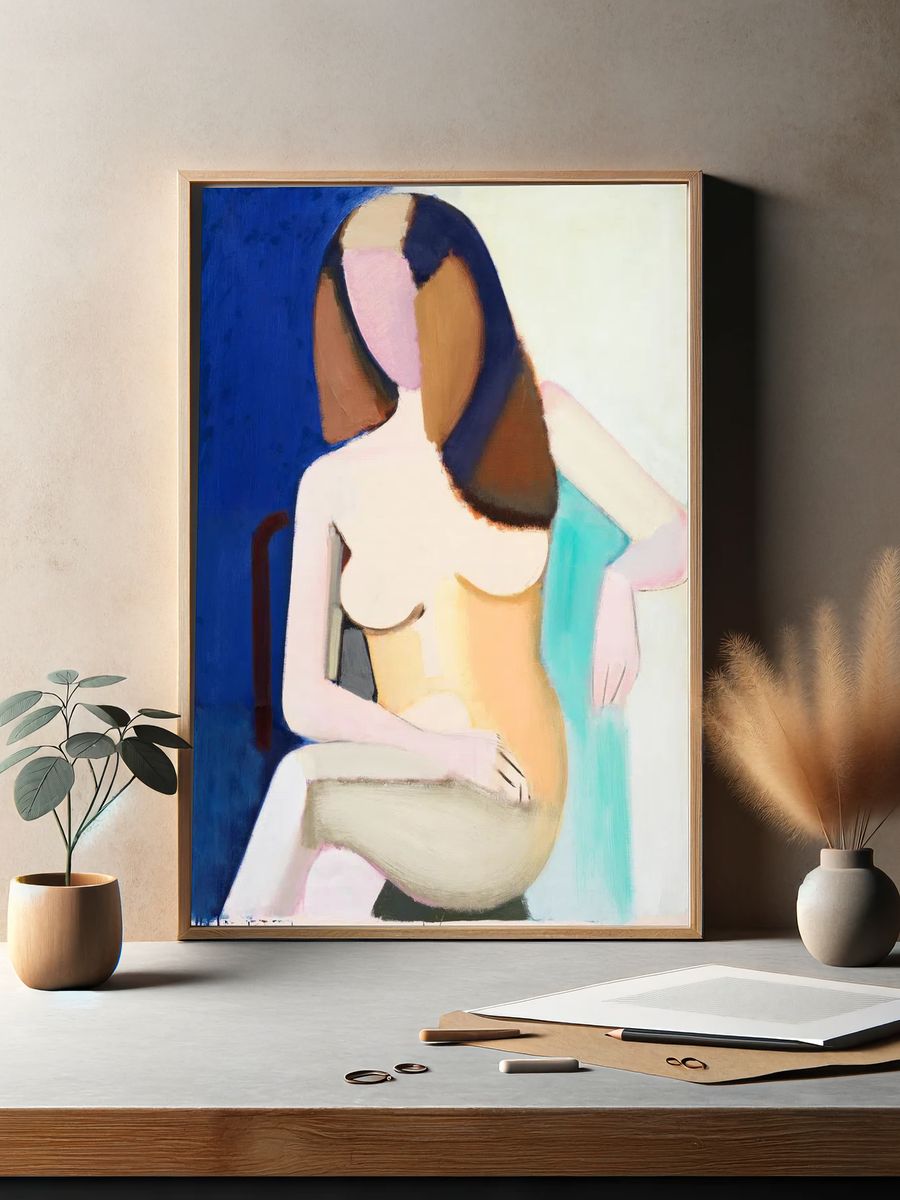 Abstract Seated Woman Fine-Art Poster. — room view 2