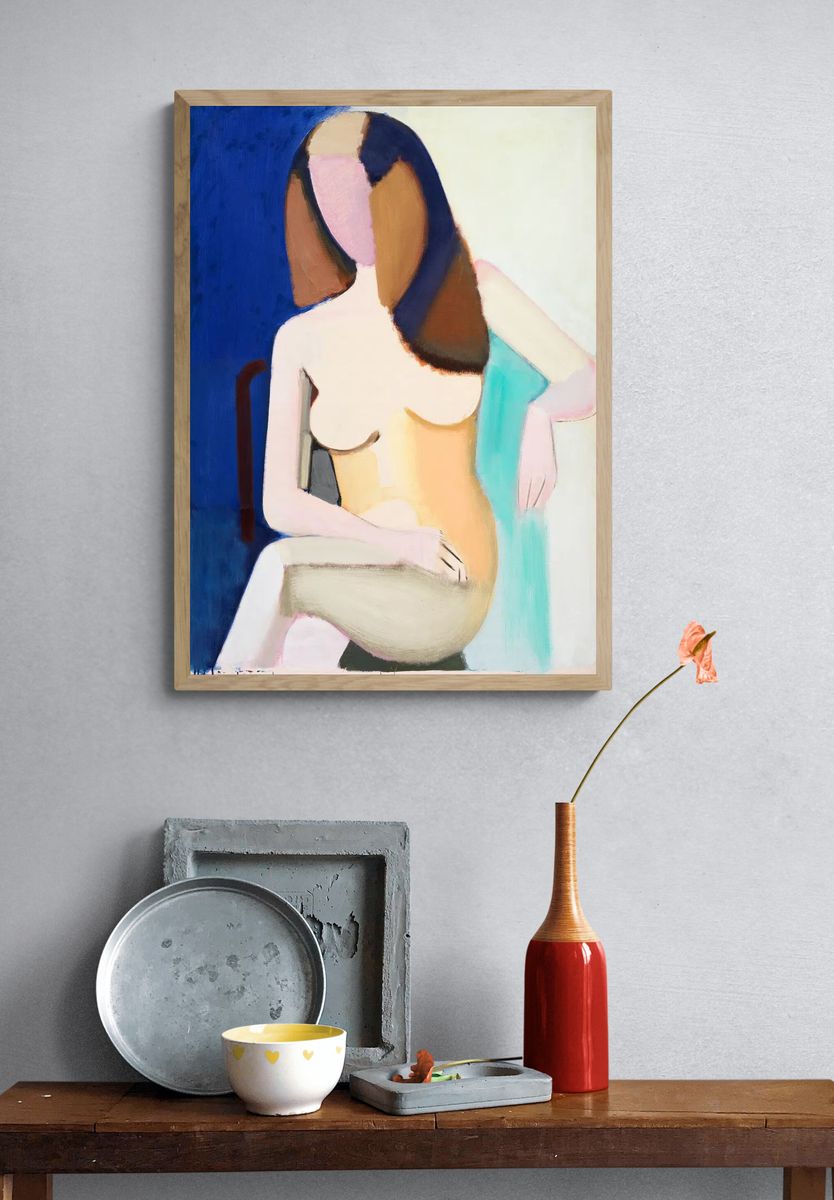 Abstract Seated Woman Fine-Art Poster. — room view 3