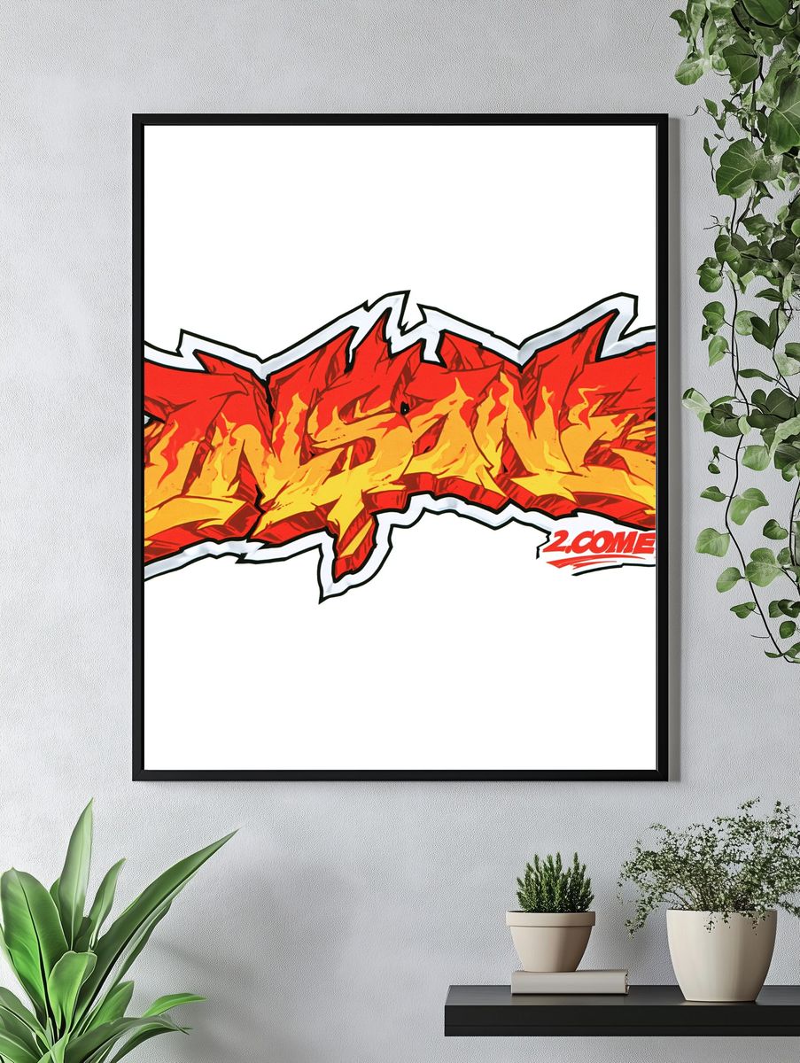 Graffiti Flame Tag Poster. — room view 4