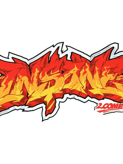 Graffiti Flame Tag Poster. poster