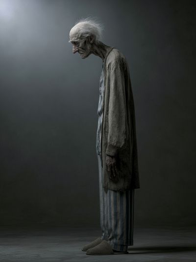 Elderly Figure in Shadow Poster.