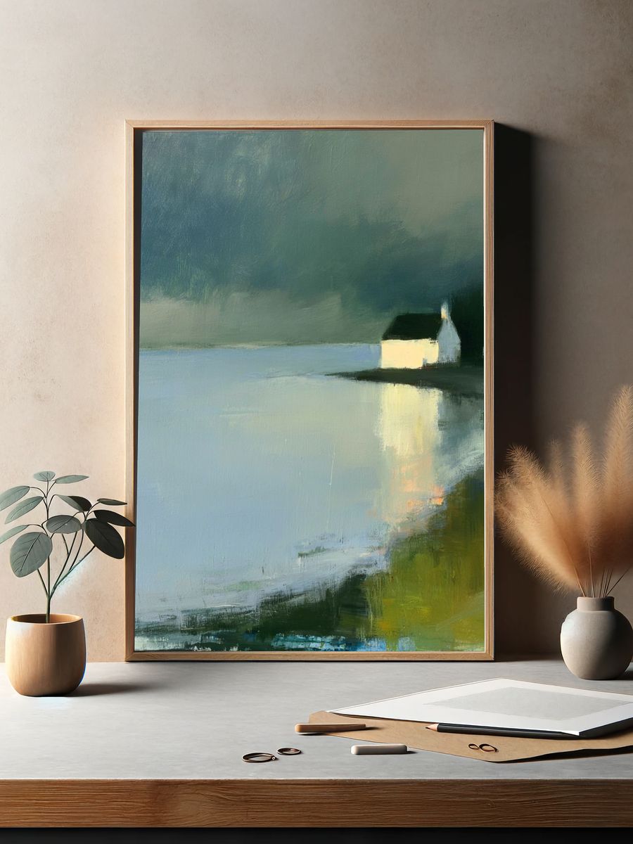 Coastal Cottage Landscape Print. — room view 2