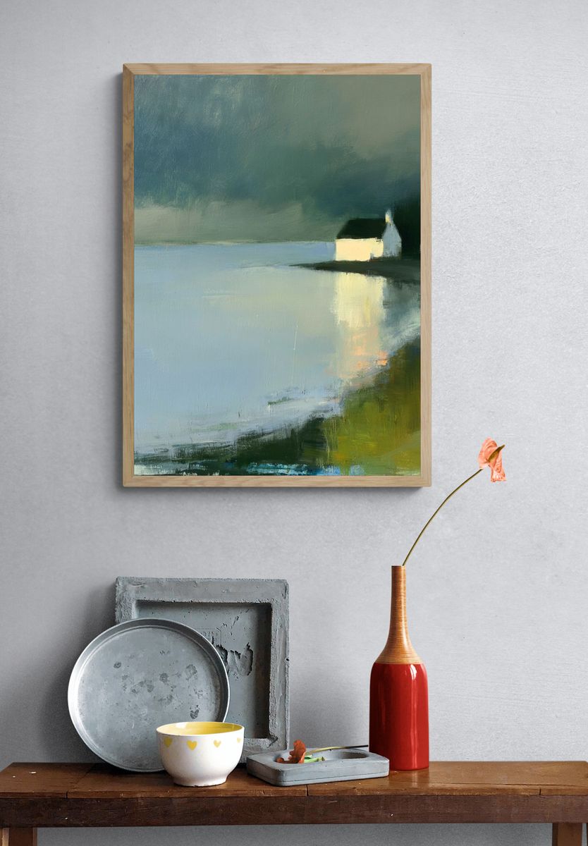 Coastal Cottage Landscape Print. — room view 3