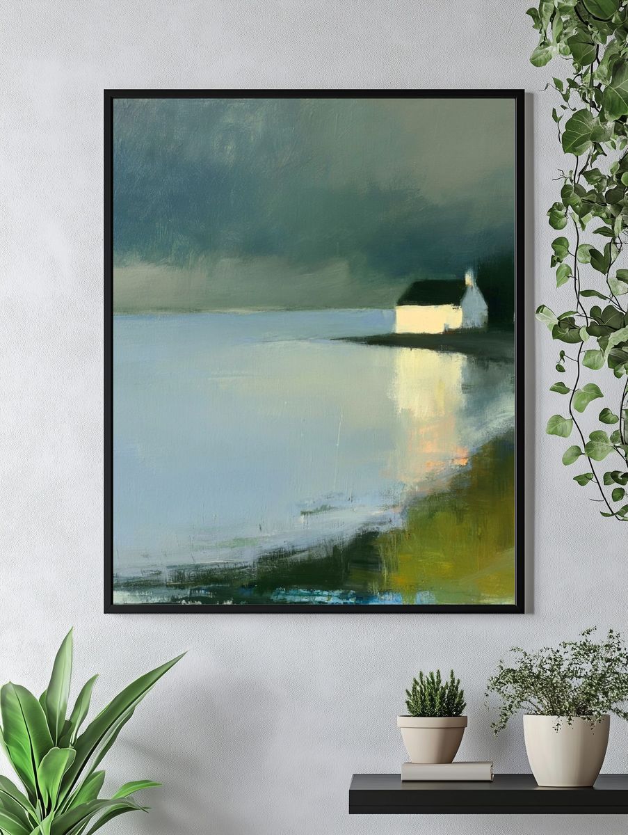 Coastal Cottage Landscape Print. — room view 4