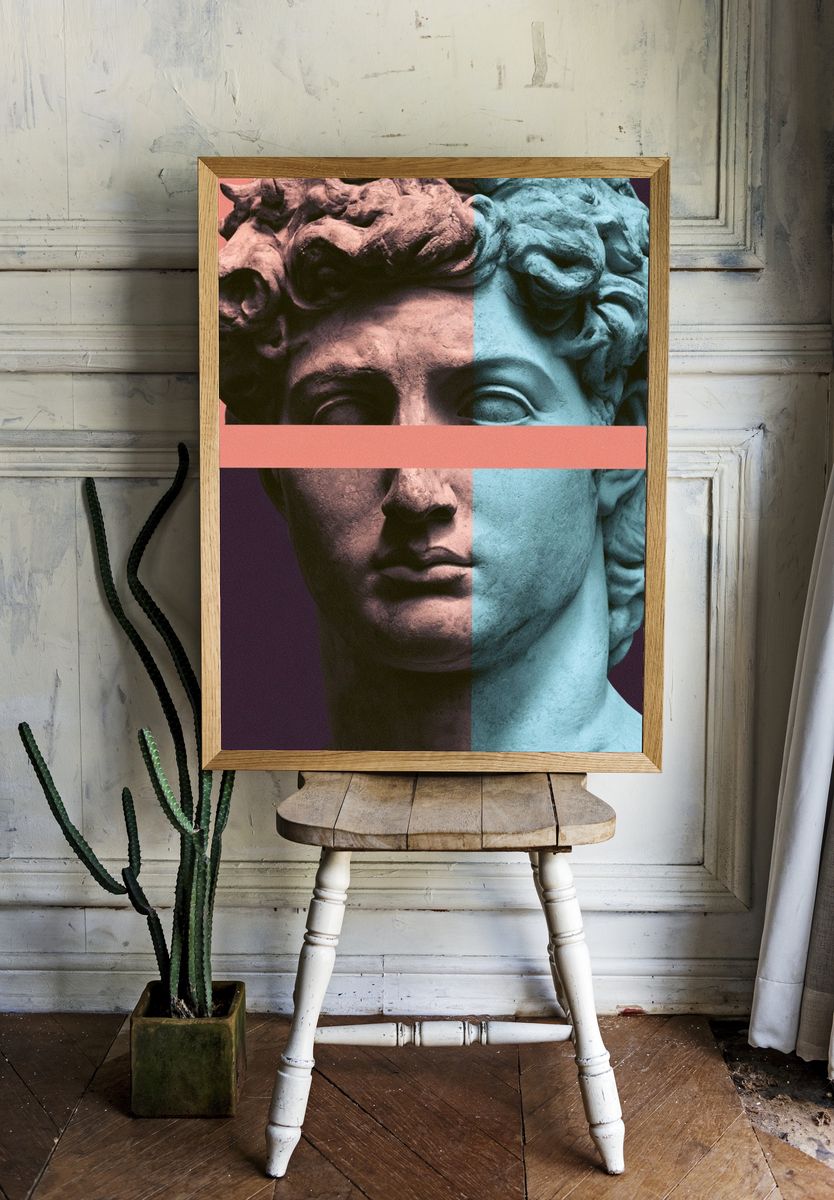 Split Classical Bust Contemporary Print. — room view 1