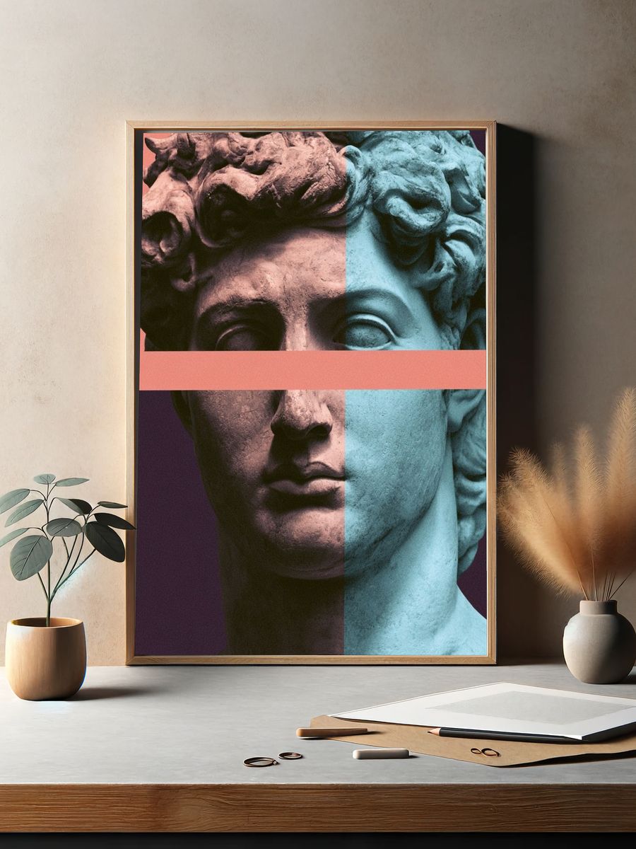 Split Classical Bust Contemporary Print. — room view 2