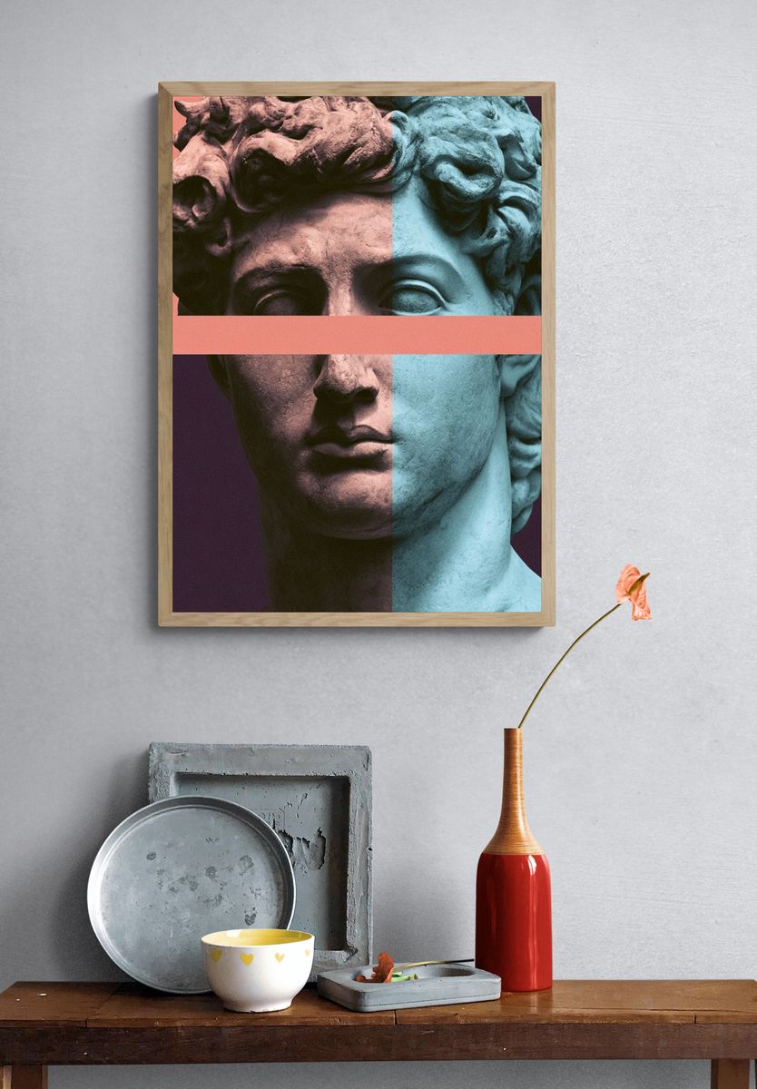 Split Classical Bust Contemporary Print. — room view 3