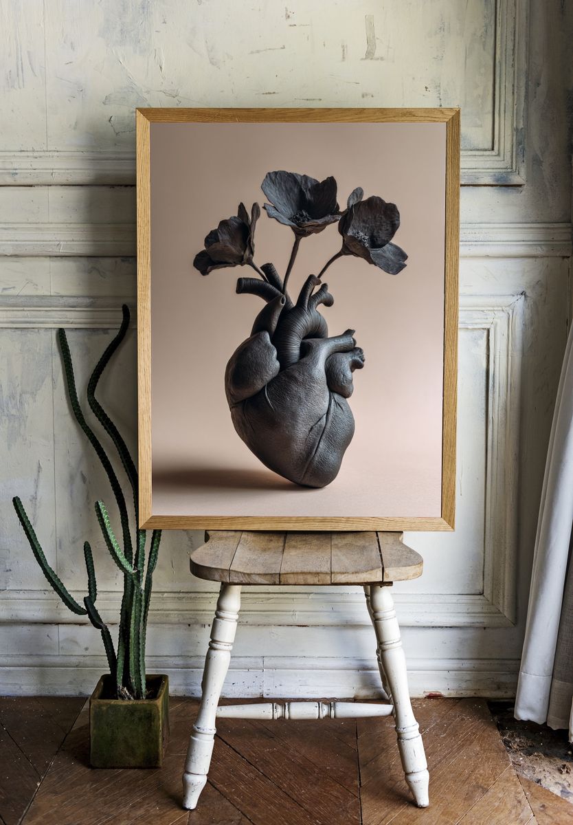Anatomical Flower Sculpture Print. room preview