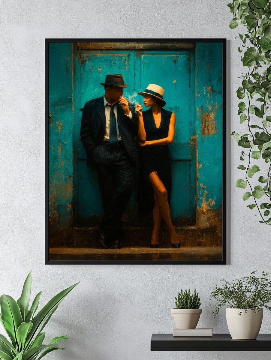 Smoky Street Couple Fine-Art Print. — room view 4