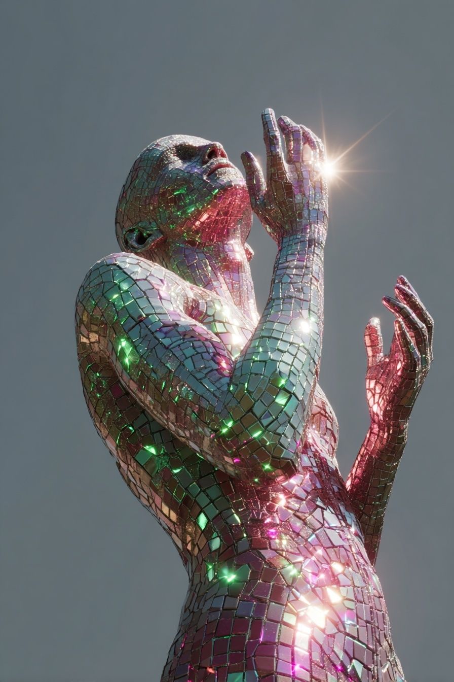 Mirrored Mosaic Figure Poster. poster detail