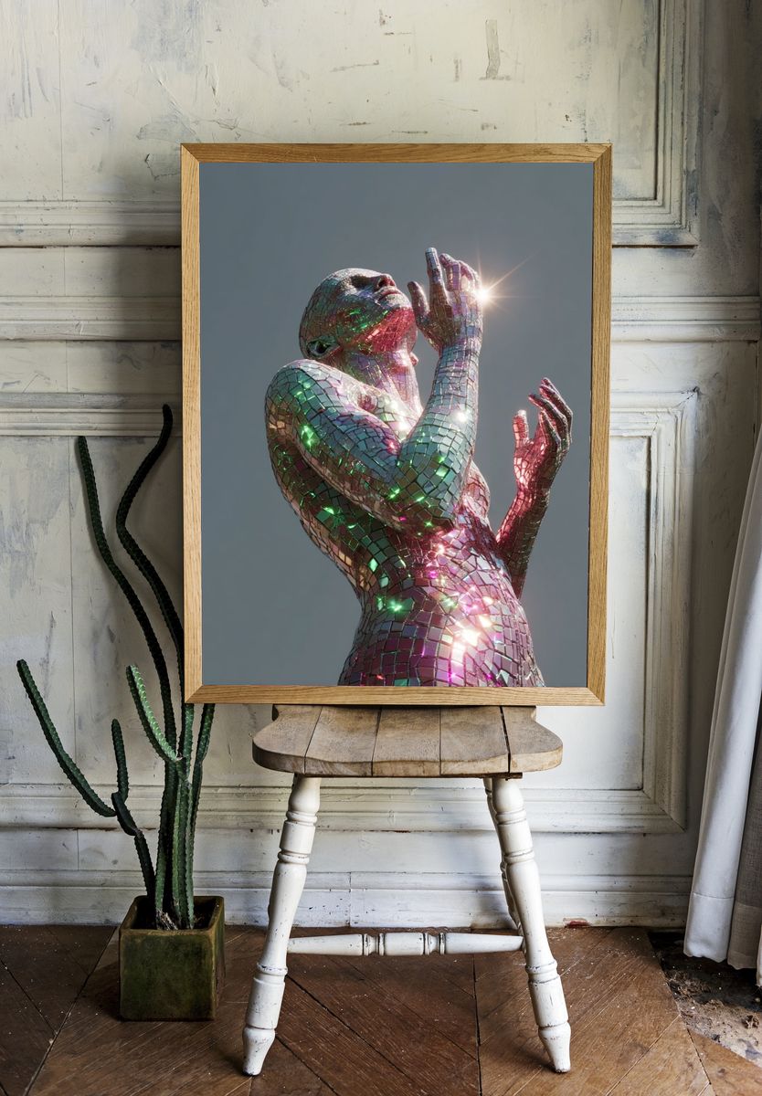 Mirrored Mosaic Figure Poster. room preview