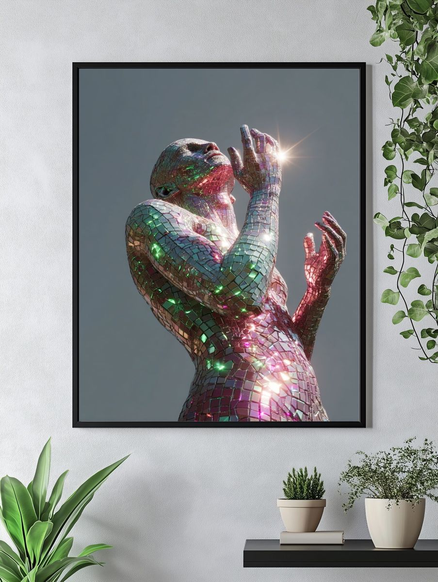 Mirrored Mosaic Figure Poster. — room view 4