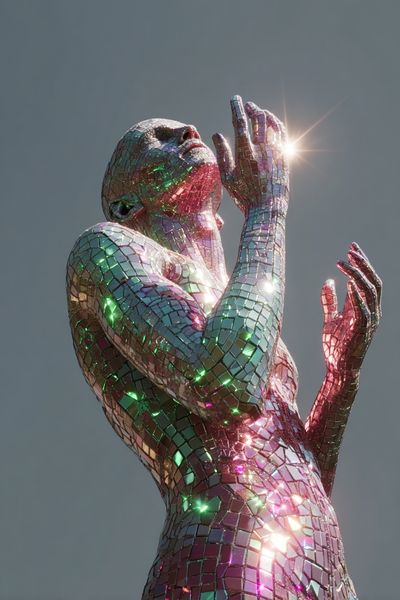 Mirrored Mosaic Figure Poster.